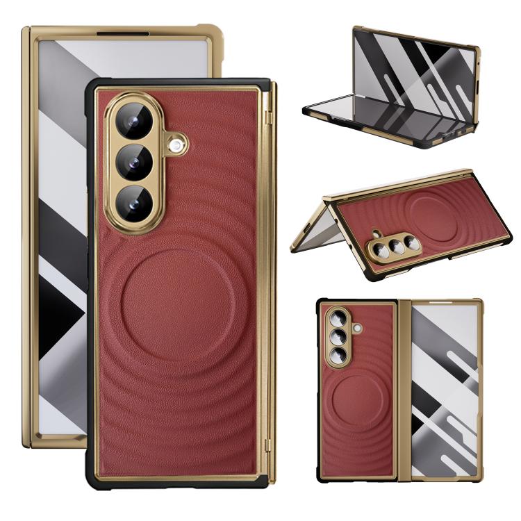 Custodia per telefono magnetica in TPU delicata sulla pelle + ecopelle, For Samsung Galaxy Z Fold7 5G