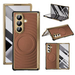 Custodia per telefono magnetica in TPU delicata sulla pelle + ecopelle, For Samsung Galaxy Z Fold7 5G