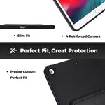 Custodia per tablet antiurto in PU con texture effetto pelle e supporto integrato., For iPad Air / Air 2 / 9.7 2017 / 2018
