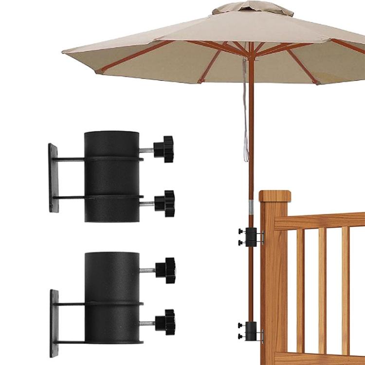 Confezione da 2 supporti per ombrelloni da giardino resistenti, in metallo, per esterni., FS-2467-1