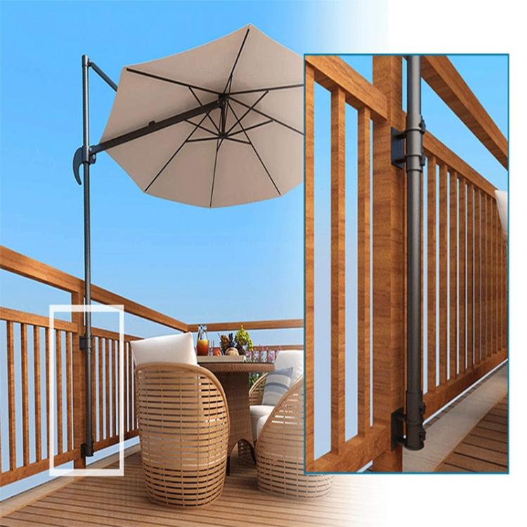 Confezione da 2 supporti per ombrelloni da giardino resistenti, in metallo, per esterni., FS-2467-1
