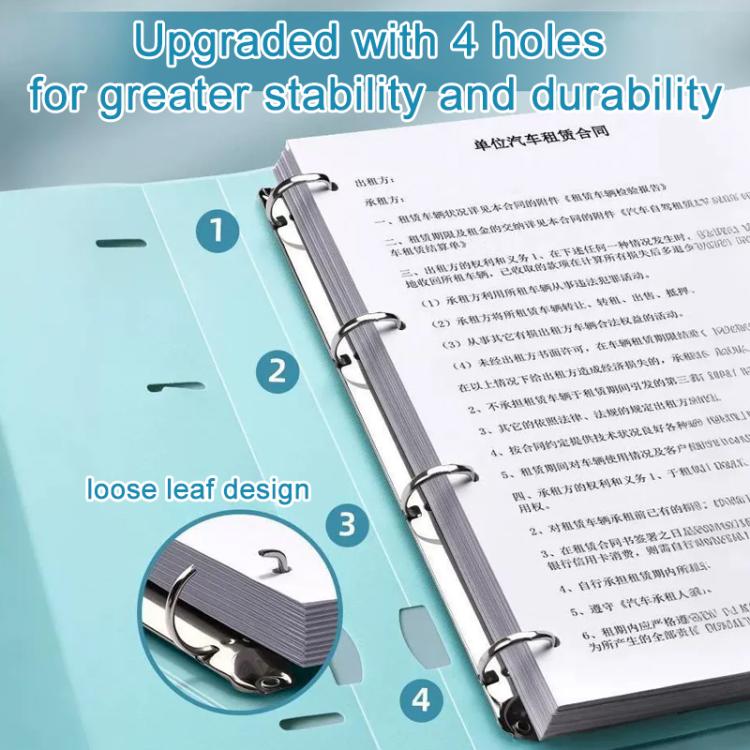 Raccoglitore/cartella portadocumenti formato A4, spesso, con quattro fori di fissaggio, Blue, Pink, Purple, Green, Blue with 50 Pages Inner Pocket, Purple with 50 Pages Inner Pocket, Pink with 50 Pages Inner Pocket, Green with 50 Pages Inner Pocket    ...