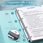 Raccoglitore/cartella portadocumenti formato A4, spesso, con quattro fori di fissaggio, 4pcs with Hole Puncher, 4pcs, 4pcs with 100 Pages Inner Pocket, Blue+Green with Hole Puncher, Blue+Pink with Hole Puncher, Blue+Purple with Hole Puncher            ...