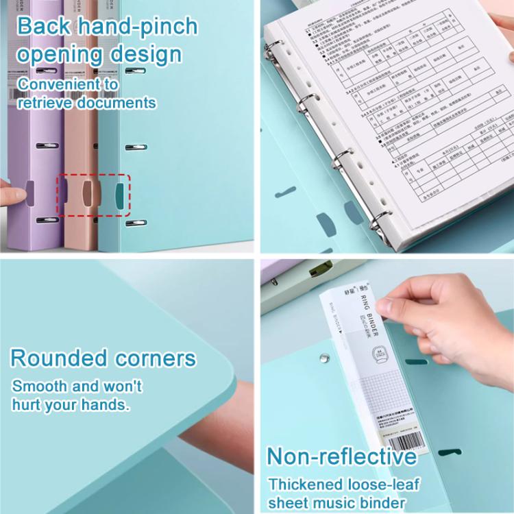 Raccoglitore/cartella portadocumenti formato A4, spesso, con quattro fori di fissaggio, Blue, Pink, Purple, Green, Blue with 50 Pages Inner Pocket, Purple with 50 Pages Inner Pocket, Pink with 50 Pages Inner Pocket, Green with 50 Pages Inner Pocket    ...