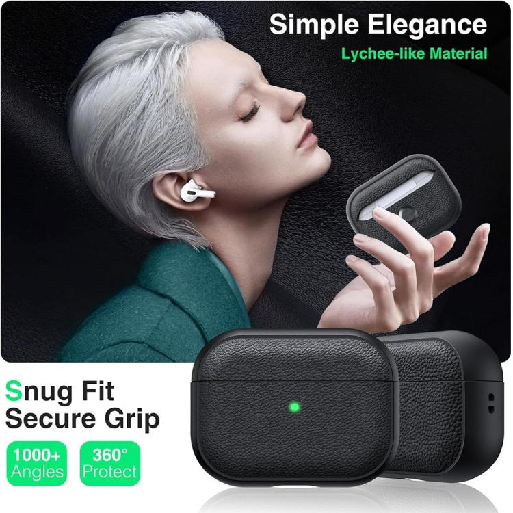 Custodia per auricolari XDcase in TPU con texture litchi e fibbia., For AirPods Pro 3, For AirPods 4, For AirPods Pro 2 / 1