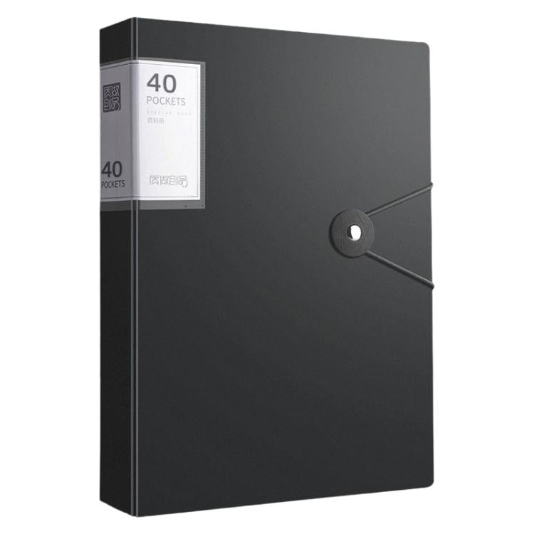 Cartella portadocumenti A4 con tasca interna trasparente e fibbia., 20 Pockets, 30 Pockets, 40 Pockets
