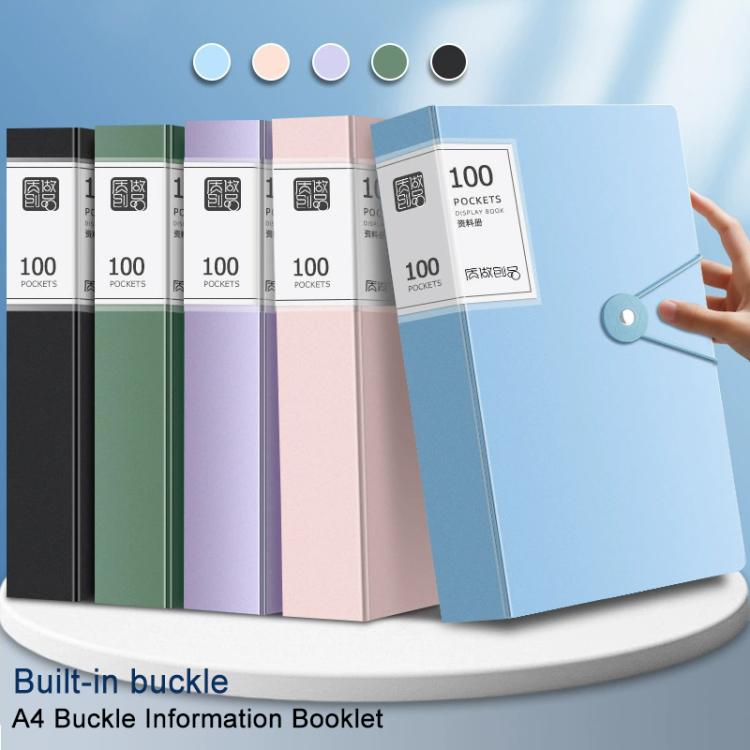Cartella portadocumenti A4 con tasca interna trasparente e fibbia., 20 Pockets, 30 Pockets, 40 Pockets