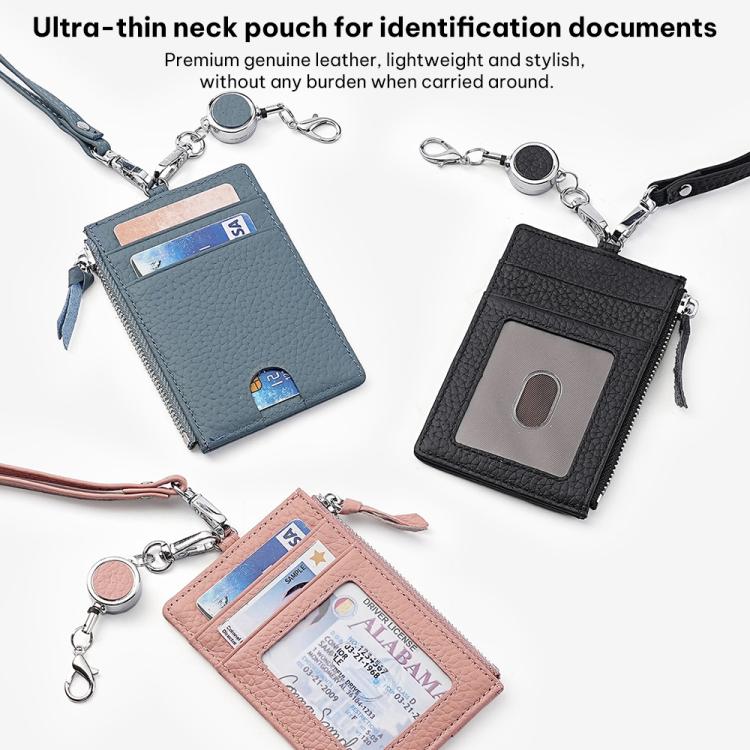 KB175 Portafoglio porta carte in vera pelle con fibbia a estrazione rapida e protezione RFID.