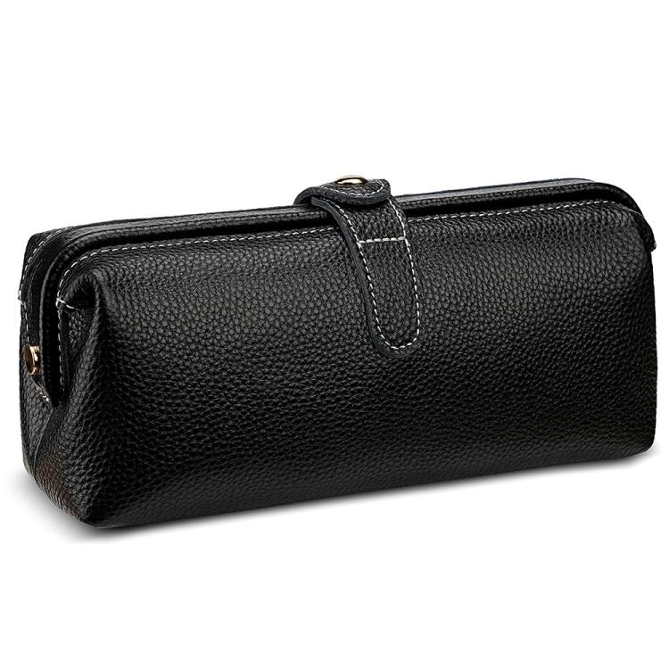 Comoda custodia in vera pelle lavabile per riporre gli strumenti per il trucco.