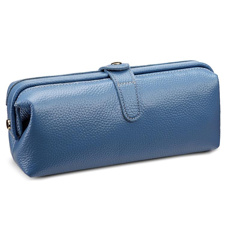 Comoda custodia in vera pelle lavabile per riporre gli strumenti per il trucco.