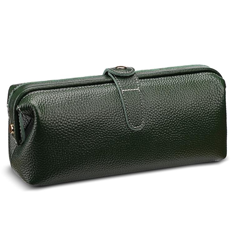 Comoda custodia in vera pelle lavabile per riporre gli strumenti per il trucco.