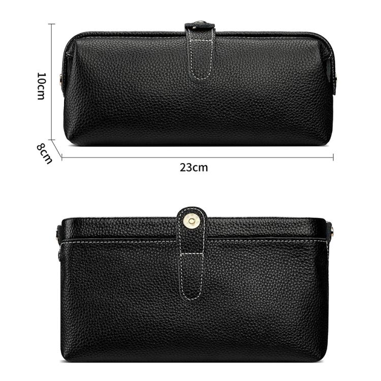 Comoda custodia in vera pelle lavabile per riporre gli strumenti per il trucco.