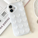 Cover per telefono traslucida con glitter e ventosa a forma di cuore, For iPhone 16 Pro Max, For iPhone 16 Pro, For iPhone 16, For iPhone 15 Pro Max