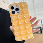 Cover per telefono traslucida con glitter e ventosa a forma di cuore, For iPhone 15, For iPhone 14, For iPhone 14 Pro Max, For iPhone 13