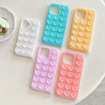 Cover per telefono traslucida con glitter e ventosa a forma di cuore, For iPhone 15, For iPhone 14, For iPhone 14 Pro Max, For iPhone 13