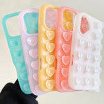 Cover per telefono traslucida con glitter e ventosa a forma di cuore, For iPhone 15, For iPhone 14, For iPhone 14 Pro Max, For iPhone 13