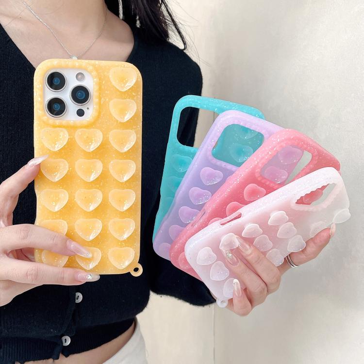 Cover per telefono traslucida con glitter e ventosa a forma di cuore, For iPhone 17 Pro Max, For iPhone 17 Pro, For iPhone 17, For iPhone Air