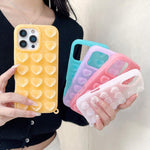Cover per telefono traslucida con glitter e ventosa a forma di cuore, For iPhone 16 Pro Max, For iPhone 16 Pro, For iPhone 16, For iPhone 15 Pro Max