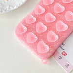 Cover per telefono traslucida con glitter e ventosa a forma di cuore, For iPhone 17 Pro Max, For iPhone 17 Pro, For iPhone 17, For iPhone Air