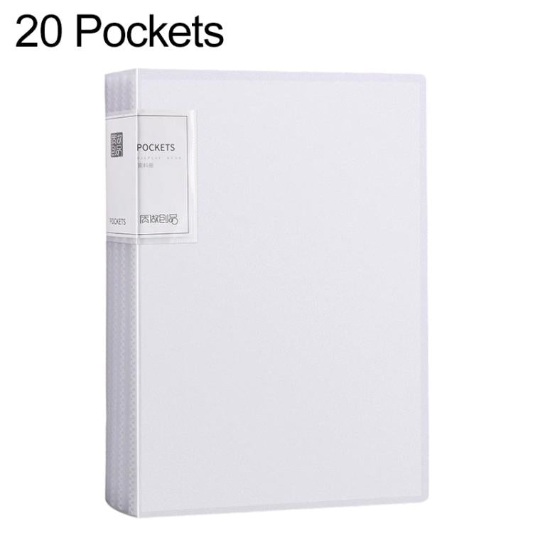 Cartella portadocumenti interna traslucida formato A4 con tasca interna, 20 Pockets, 30 Pockets, 40 Pockets, 60 Pockets