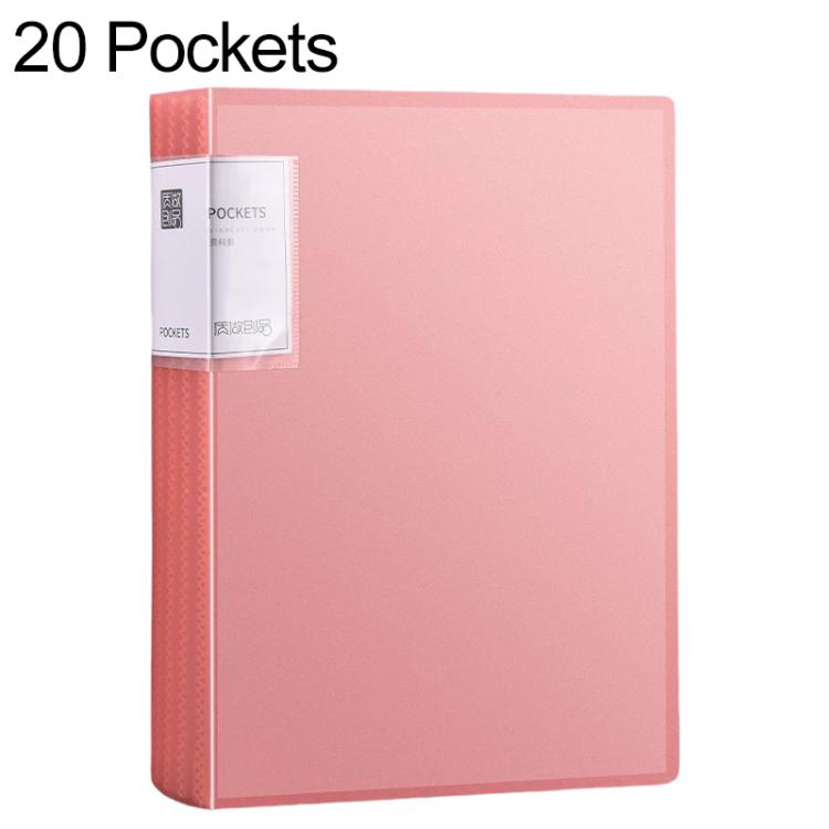 Cartella portadocumenti interna traslucida formato A4 con tasca interna, 20 Pockets, 30 Pockets, 40 Pockets, 60 Pockets