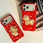 Custodia per telefono in PC + TPU con motivi tradizionali di buon auspicio per il Capodanno cinese., For iPhone 17 Pro Max, For iPhone 17 Pro