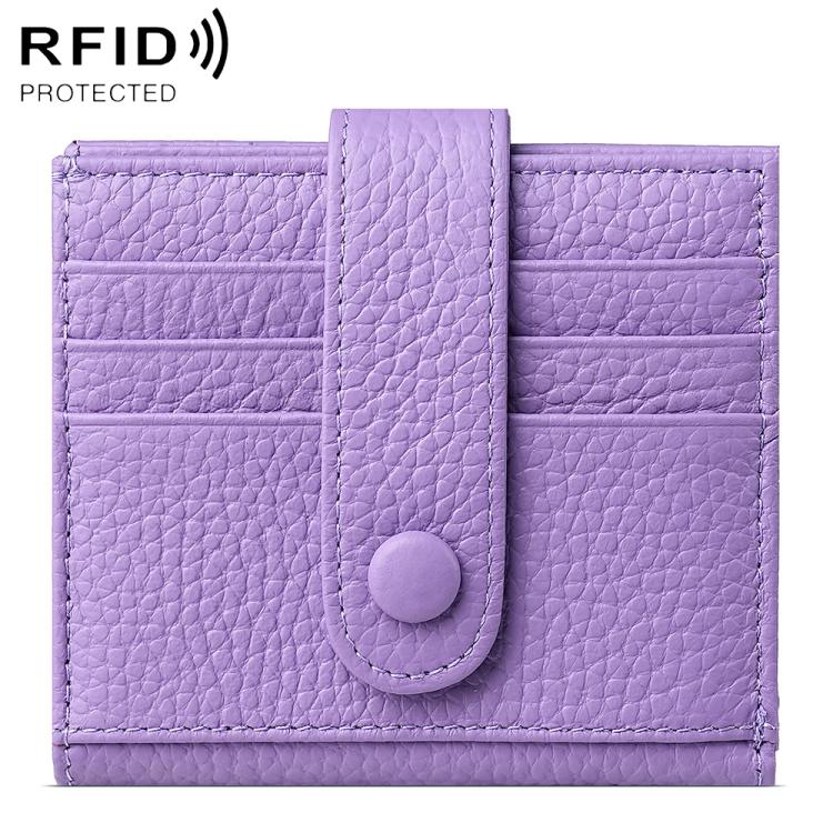 Portafoglio multi-carta RFID KB90 in vera pelle con fibbia.