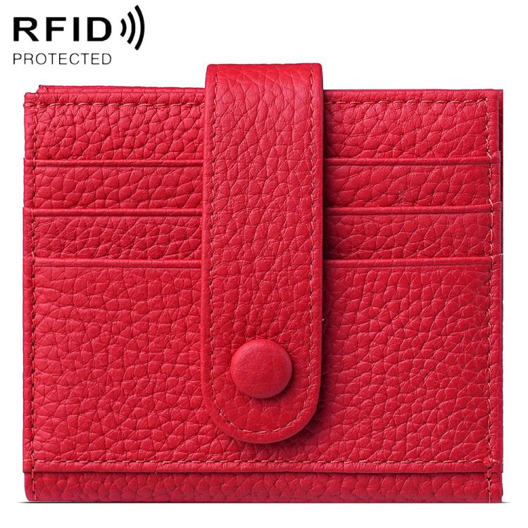 Portafoglio multi-carta RFID KB90 in vera pelle con fibbia.