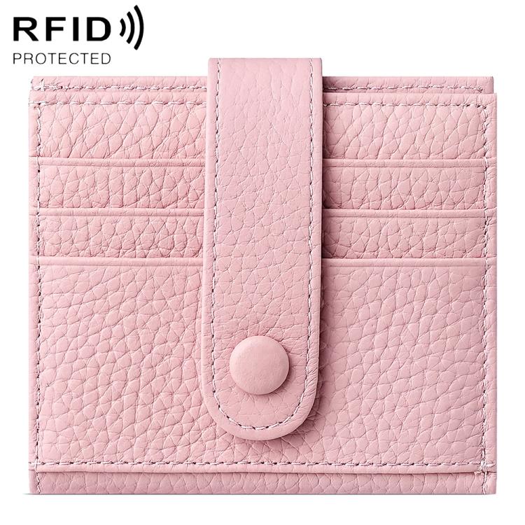 Portafoglio multi-carta RFID KB90 in vera pelle con fibbia.