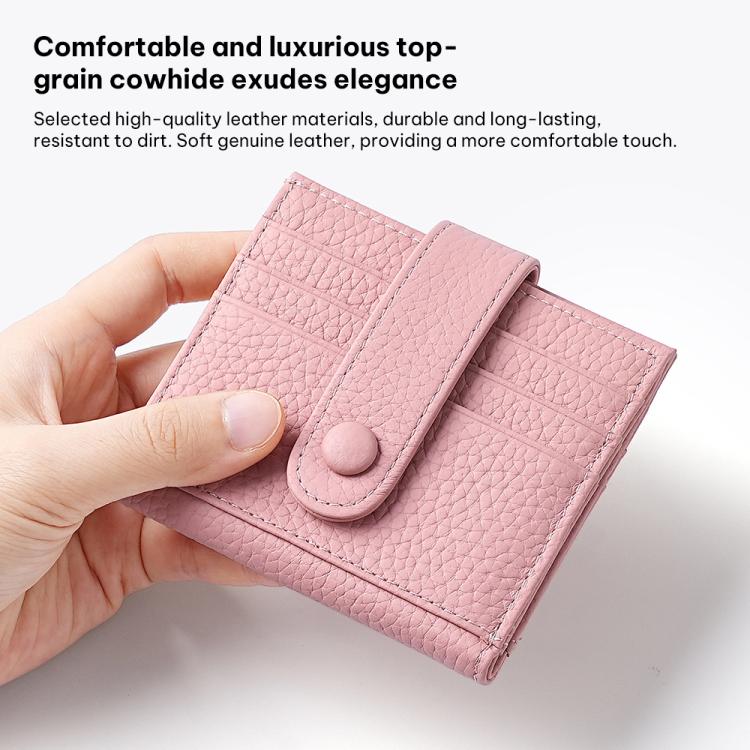 Portafoglio multi-carta RFID KB90 in vera pelle con fibbia.