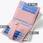Portafoglio multi-carta RFID KB90 in vera pelle con fibbia.