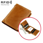 Portafoglio da uomo in pelle bovina pieno fiore con protezione RFID.