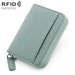 KB29 Portacarte a fisarmonica in vera pelle con cerniera e protezione RFID