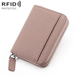 KB29 Portacarte a fisarmonica in vera pelle con cerniera e protezione RFID