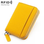 KB29 Portacarte a fisarmonica in vera pelle con cerniera e protezione RFID