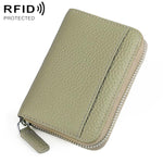 KB29 Portacarte a fisarmonica in vera pelle con cerniera e protezione RFID
