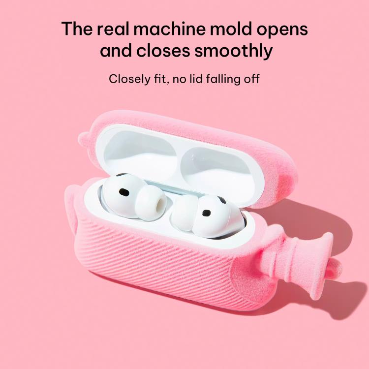 Custodia protettiva per auricolari in peluche scaldamani con portachiavi, For AirPods Pro 3, For AirPods 4, For AirPods Pro 2, For AirPods 3, For AirPods Pro