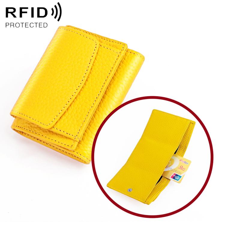 Portafoglio corto da donna in vera pelle con protezione RFID