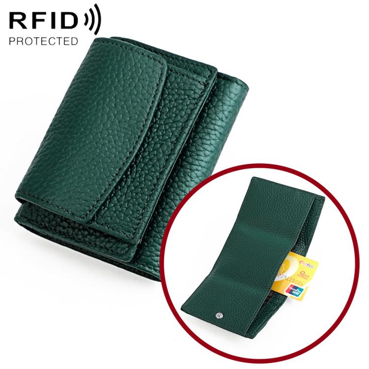 Portafoglio corto da donna in vera pelle con protezione RFID