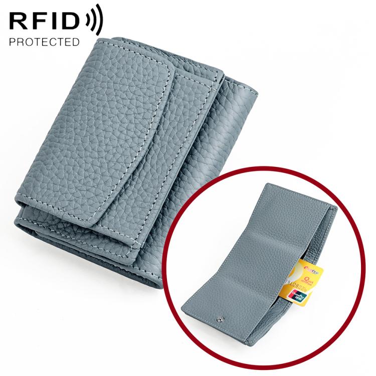 Portafoglio corto da donna in vera pelle con protezione RFID