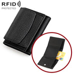 Portafoglio corto da donna in vera pelle con protezione RFID