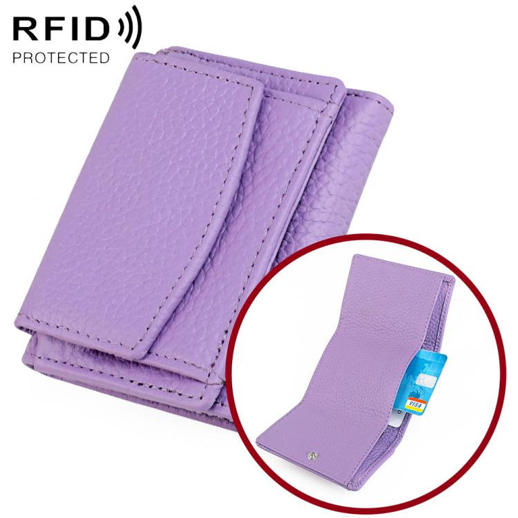 Portafoglio corto da donna in vera pelle con protezione RFID