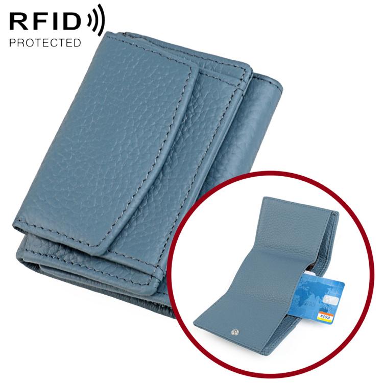 Portafoglio corto da donna in vera pelle con protezione RFID