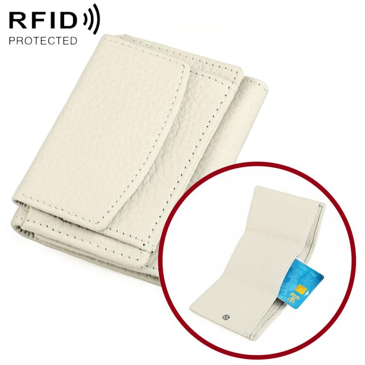 Portafoglio corto da donna in vera pelle con protezione RFID