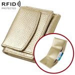 Portafoglio corto da donna in vera pelle con protezione RFID