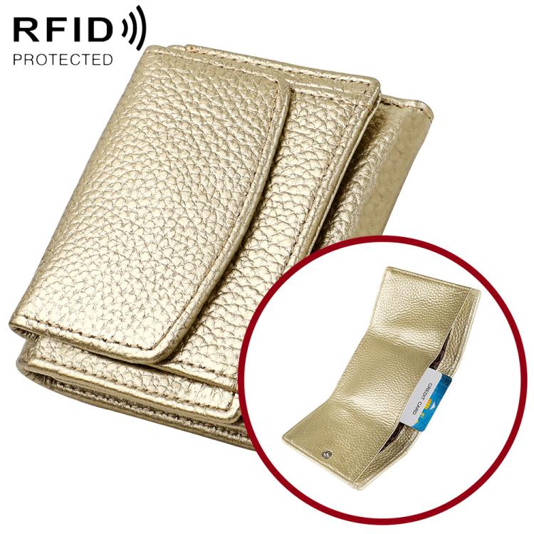 Portafoglio corto da donna in vera pelle con protezione RFID