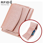 Portafoglio corto da donna in vera pelle con protezione RFID