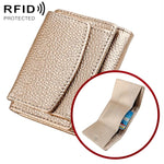 Portafoglio corto da donna in vera pelle con protezione RFID