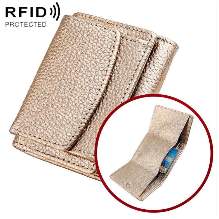 Portafoglio corto da donna in vera pelle con protezione RFID