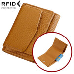 Portafoglio corto da donna in vera pelle con protezione RFID